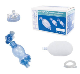 Zestaw do resuscytacji dla noworodków PVC - worek samorozprężalny z maską rozm. 0, przewodem tlenowy i rezerwuarem
