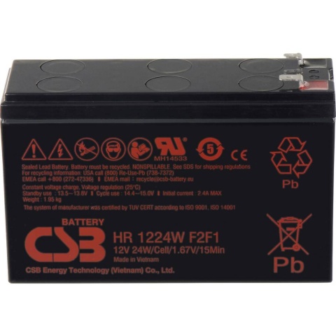 Bateria CSB Battery HR 1224W high-rate HR1224WF2F1, AGM, 12 V, 5.8 Ah